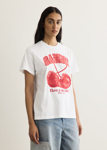 Basic Cotton Jersey Cherry T-Shirt