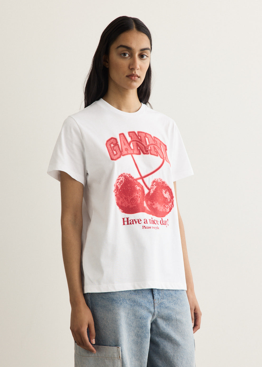 Basic Cotton Jersey Cherry T-Shirt