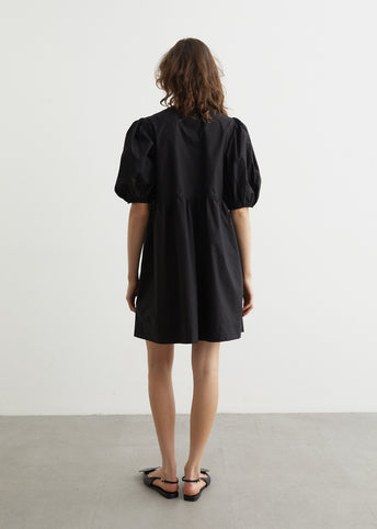 Cotton Poplin Tie String Mini Dress
