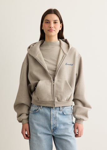 Modern Cropped Zip Hoodie