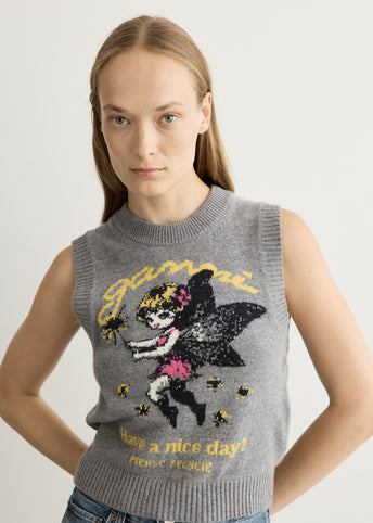 Graphic Wool Vest