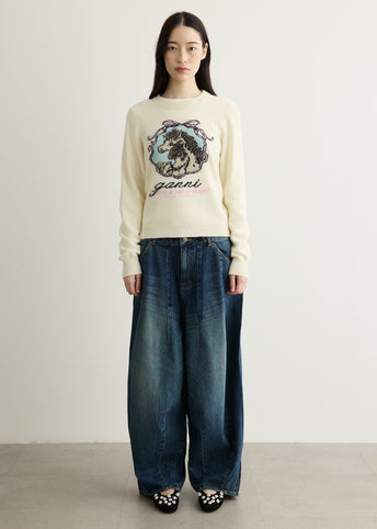 Horse Graphic Wool Sweater