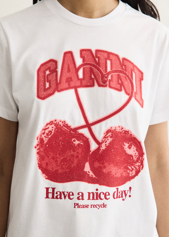 Basic Cotton Jersey Cherry T-Shirt