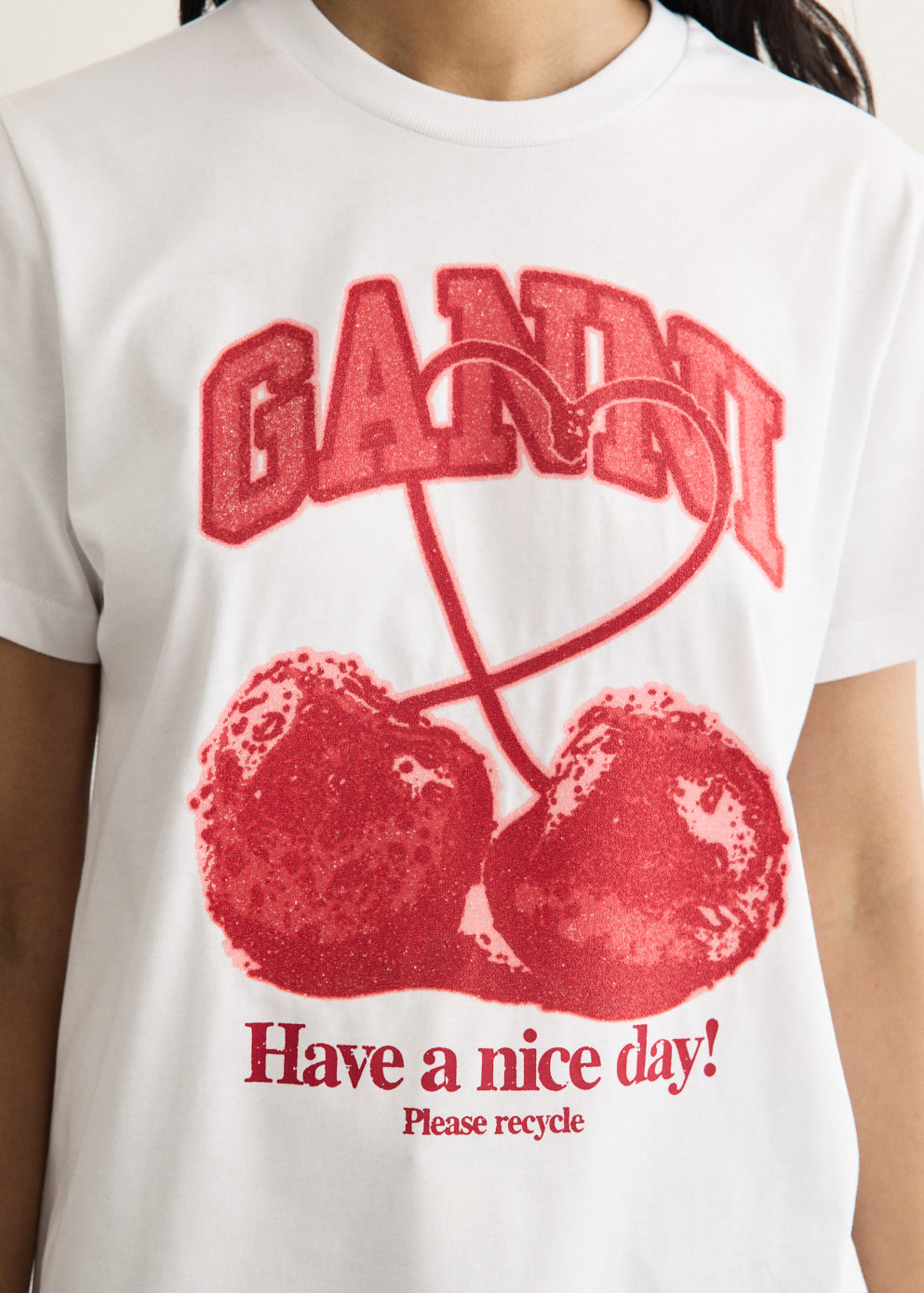 Basic Cotton Jersey Cherry T-Shirt