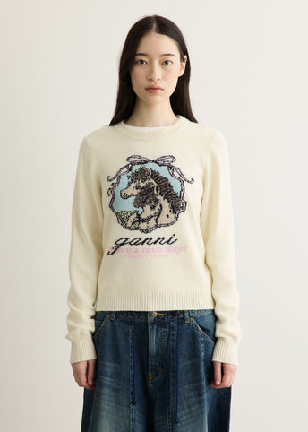 Horse Graphic Wool Sweater