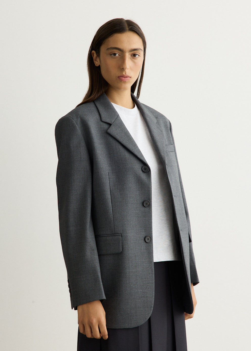Unisex 3-Button Wool Blazer