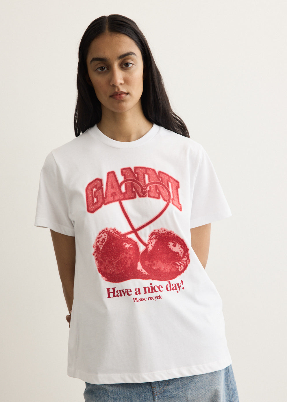 Basic Cotton Jersey Cherry T-Shirt