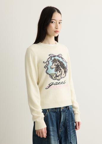 Horse Graphic Wool Sweater