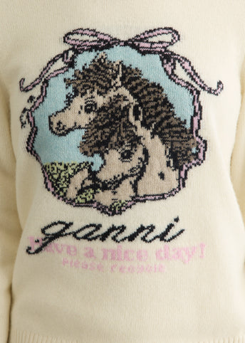 Horse Graphic Wool Sweater
