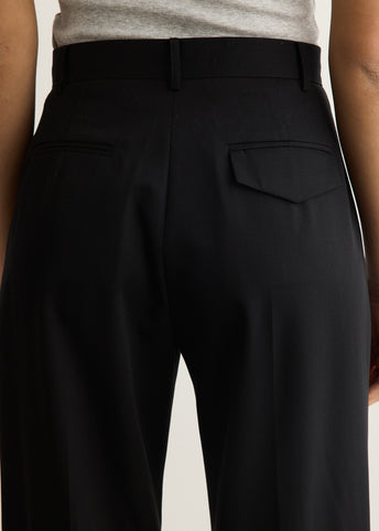 Wool Button Front Pleat Pants