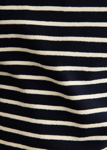 Striped Top With Three-Quarter Sleeves