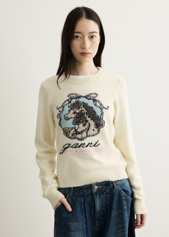 Horse Graphic Wool Sweater