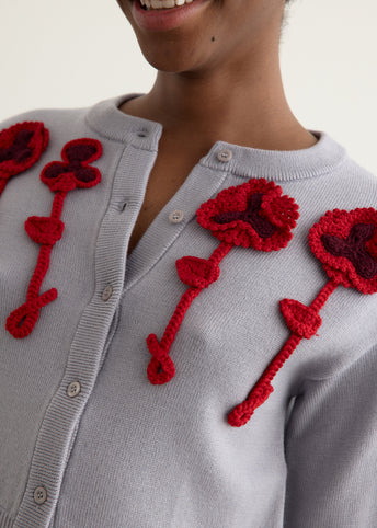 Pansy Flower Cardigan