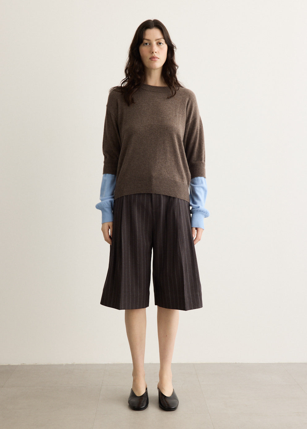 Double Cuff Cashmere Wool Sweater
