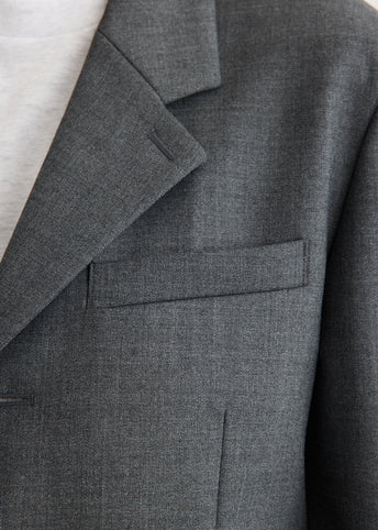 Unisex 3-Button Wool Blazer