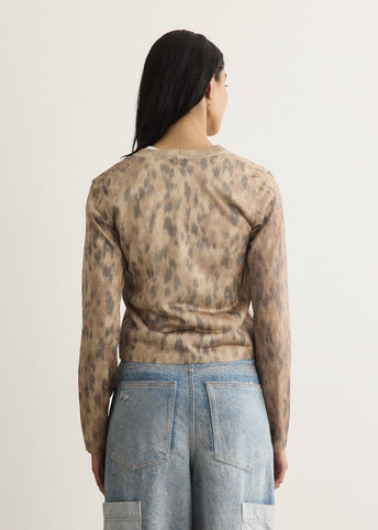 Printed Metallic Cardigan