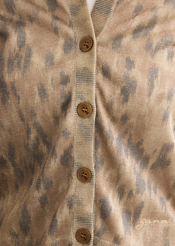 Printed Metallic Cardigan
