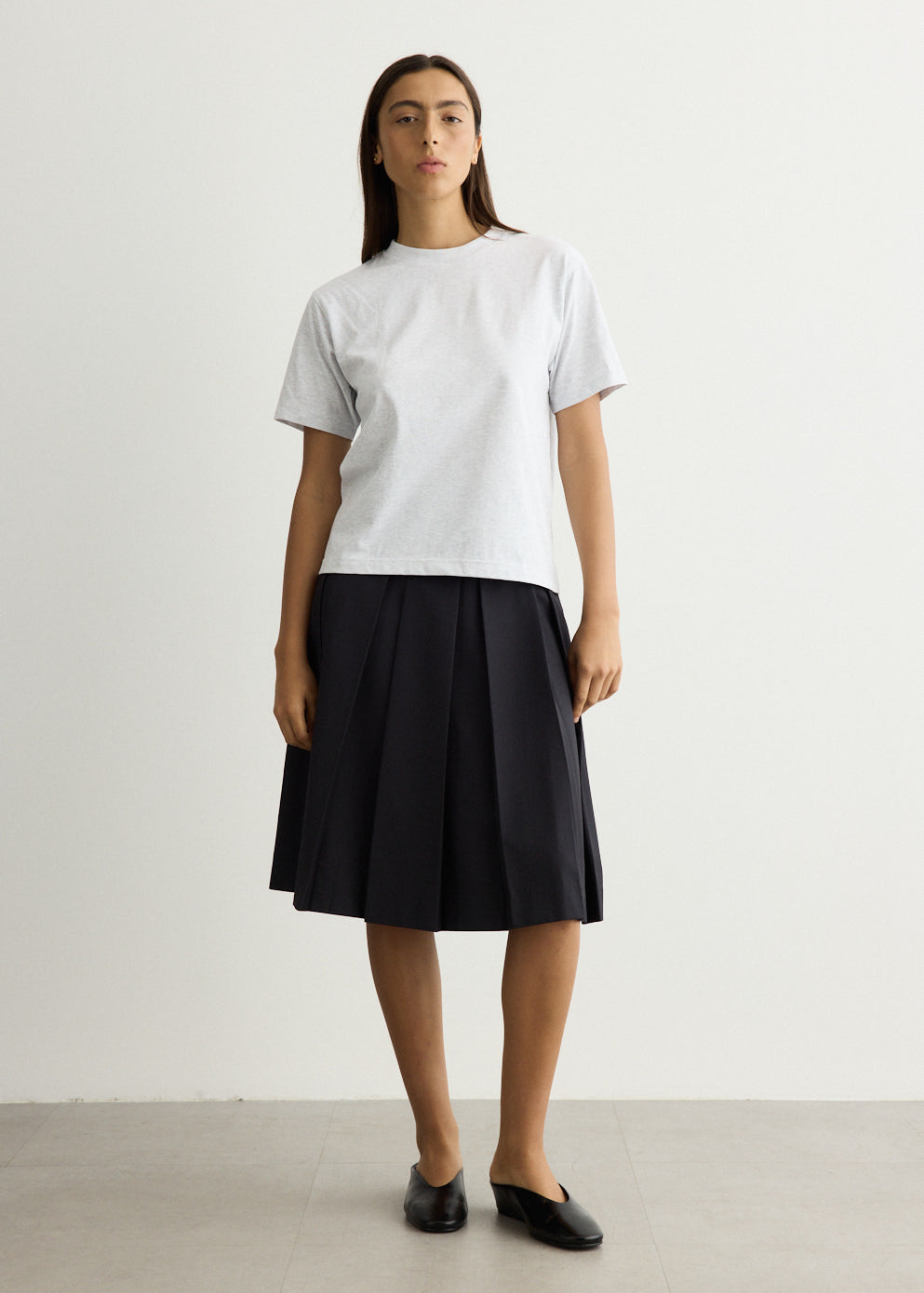 Volume Pleats Midi Skirt