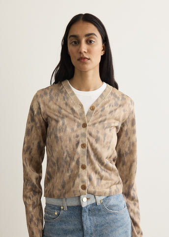 Printed Metallic Cardigan
