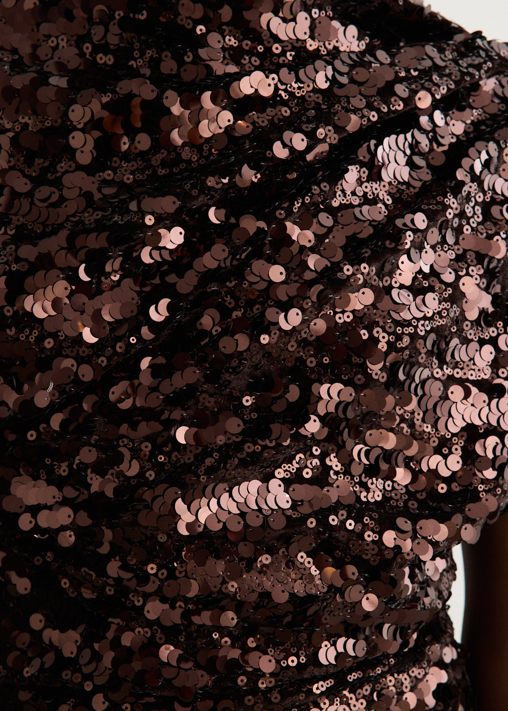 Velvet Sequins Draped Mini Dress