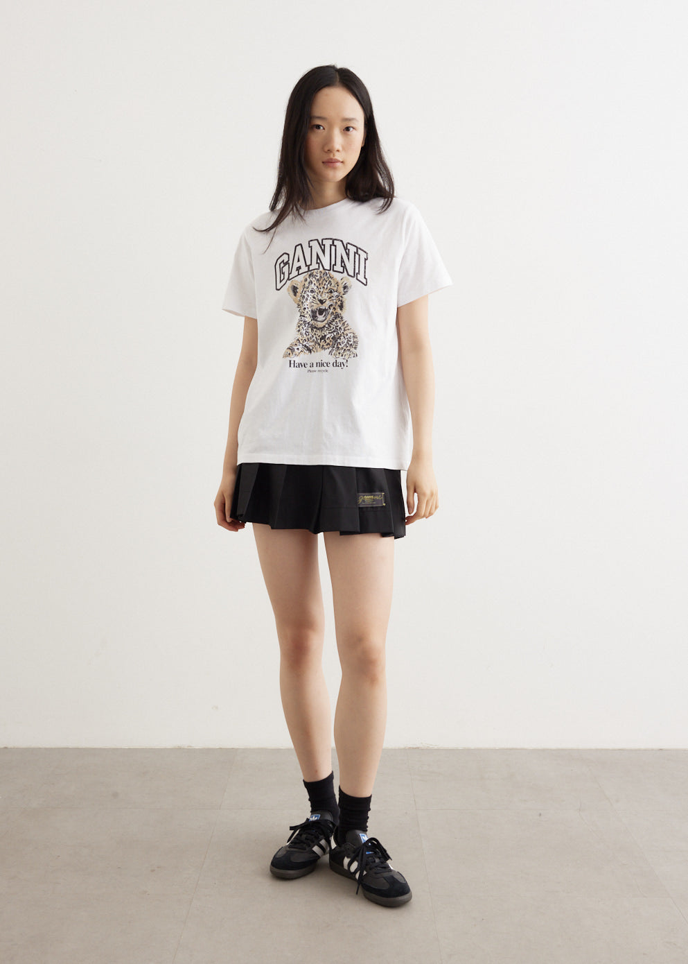 Duchesse Nylon Pleated Mini Skirt