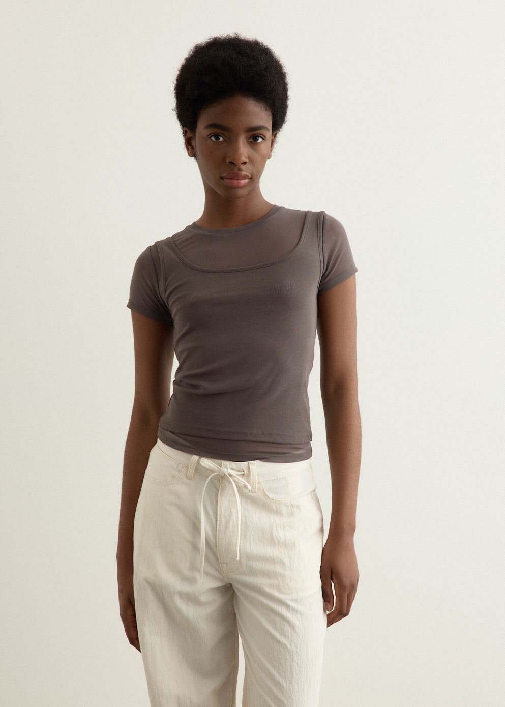 Waltz Double Layered Short Sleeve Top