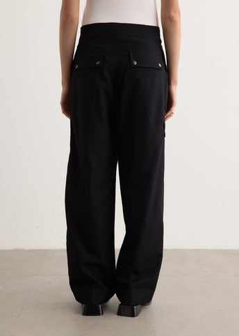 Wool Herringbone Cargo Pants