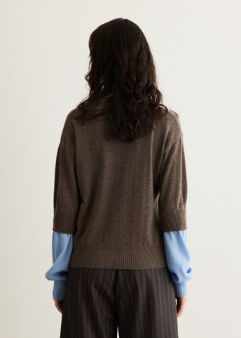 Double Cuff Cashmere Wool Sweater