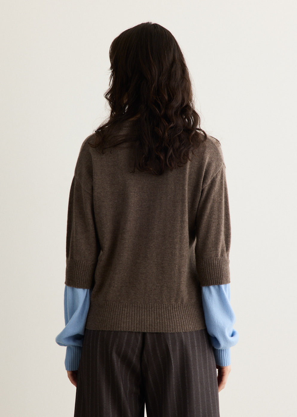 Double Cuff Cashmere Wool Sweater