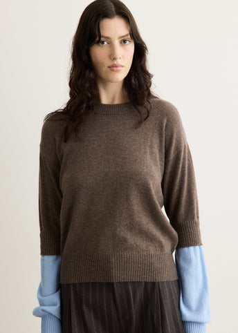 Double Cuff Cashmere Wool Sweater