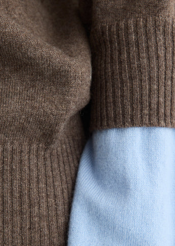 Double Cuff Cashmere Wool Sweater
