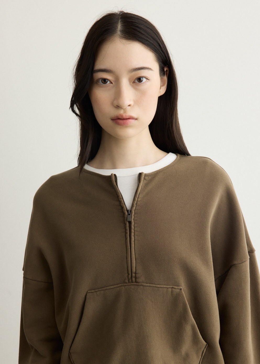 Relaxed Half Zip Sweatshirt