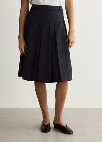 Volume Pleats Midi Skirt