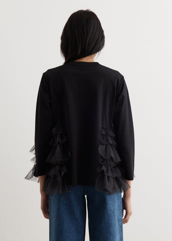 Long Sleeve Jersey Frill Top