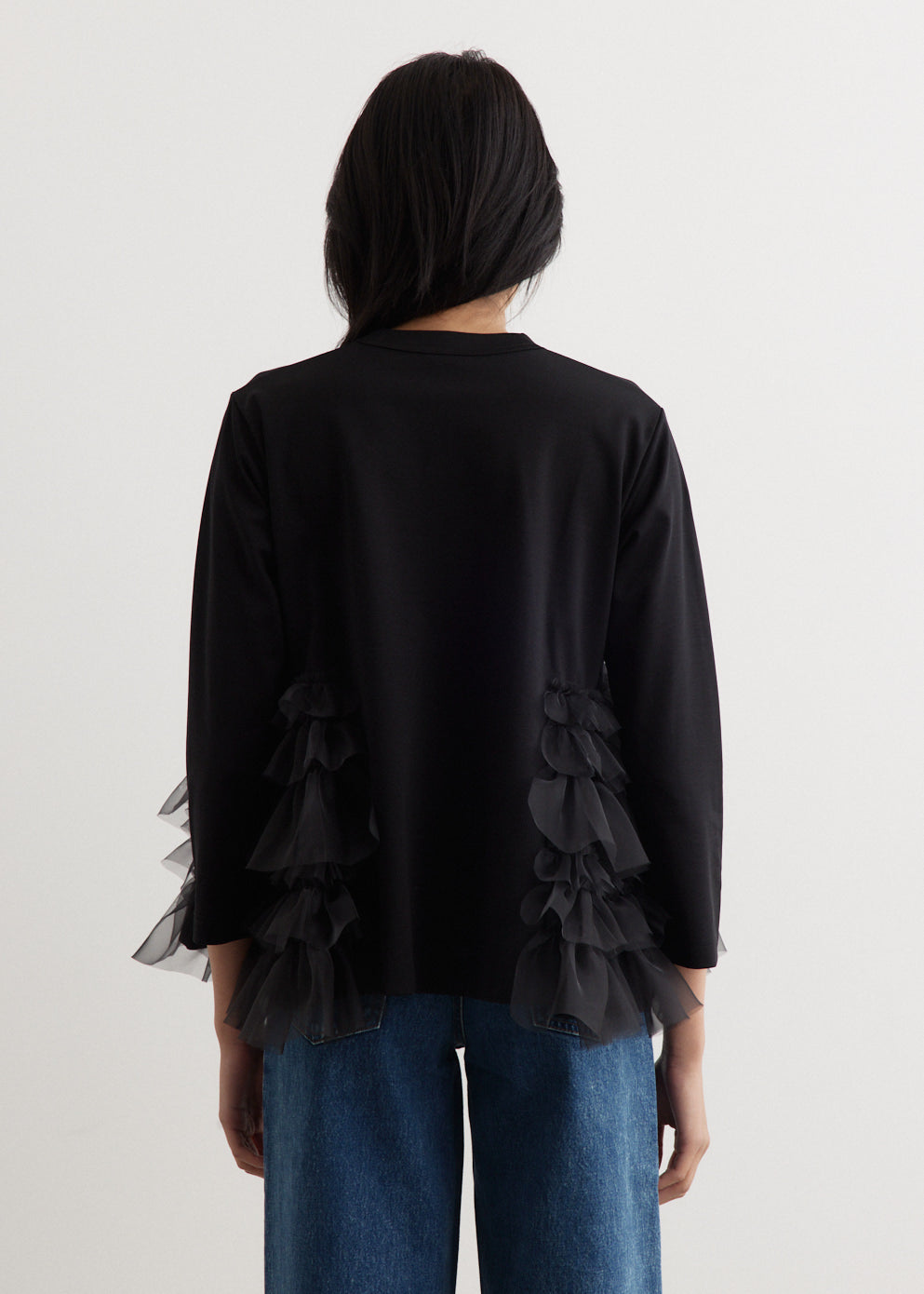 Long Sleeve Jersey Frill Top