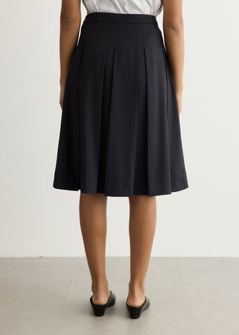 Volume Pleats Midi Skirt