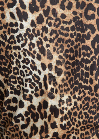 Printed Marl Mesh Long Sleeve Top
