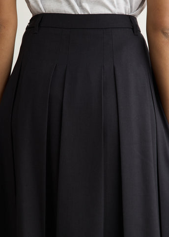 Volume Pleats Midi Skirt