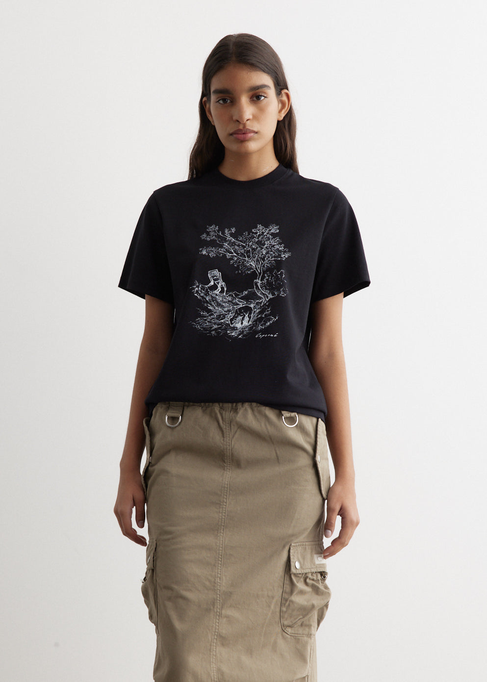 Toile De Jouy Print Logo Boxy T-Shirt