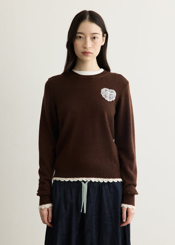 Lace Wool Crewneck