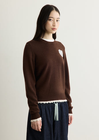 Lace Wool Crewneck