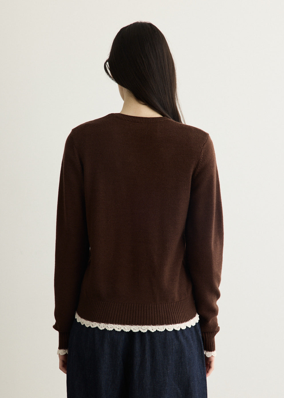 Lace Wool Crewneck