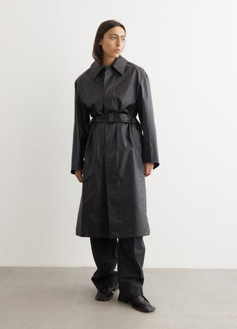 Belted Rain Coat With Slits