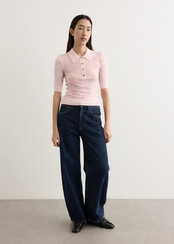 Sheer Cotton Printed Polo