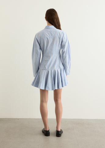 Stripe Cotton Buttoned Mini Dress