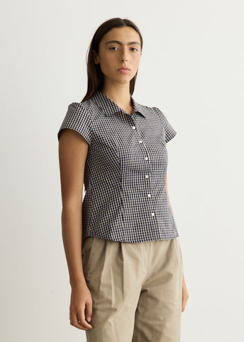 Cap Sleeve Slim Shirt Blouse