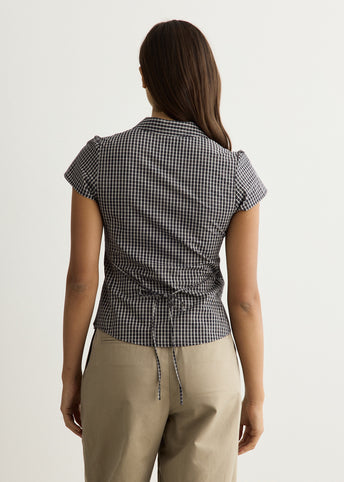 Cap Sleeve Slim Shirt Blouse
