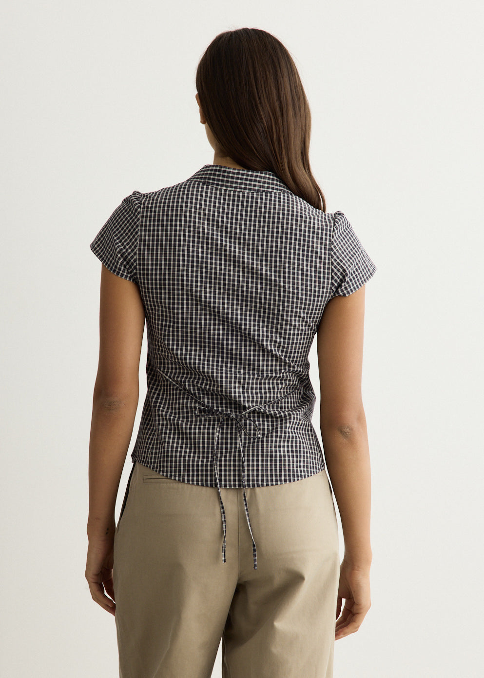 Cap Sleeve Slim Shirt Blouse