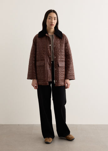 Shiny Quilt Midi Jacket