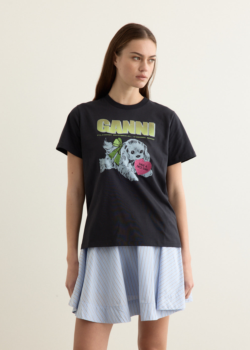 Basic Cotton Jersey Neon Puppy T-shirt